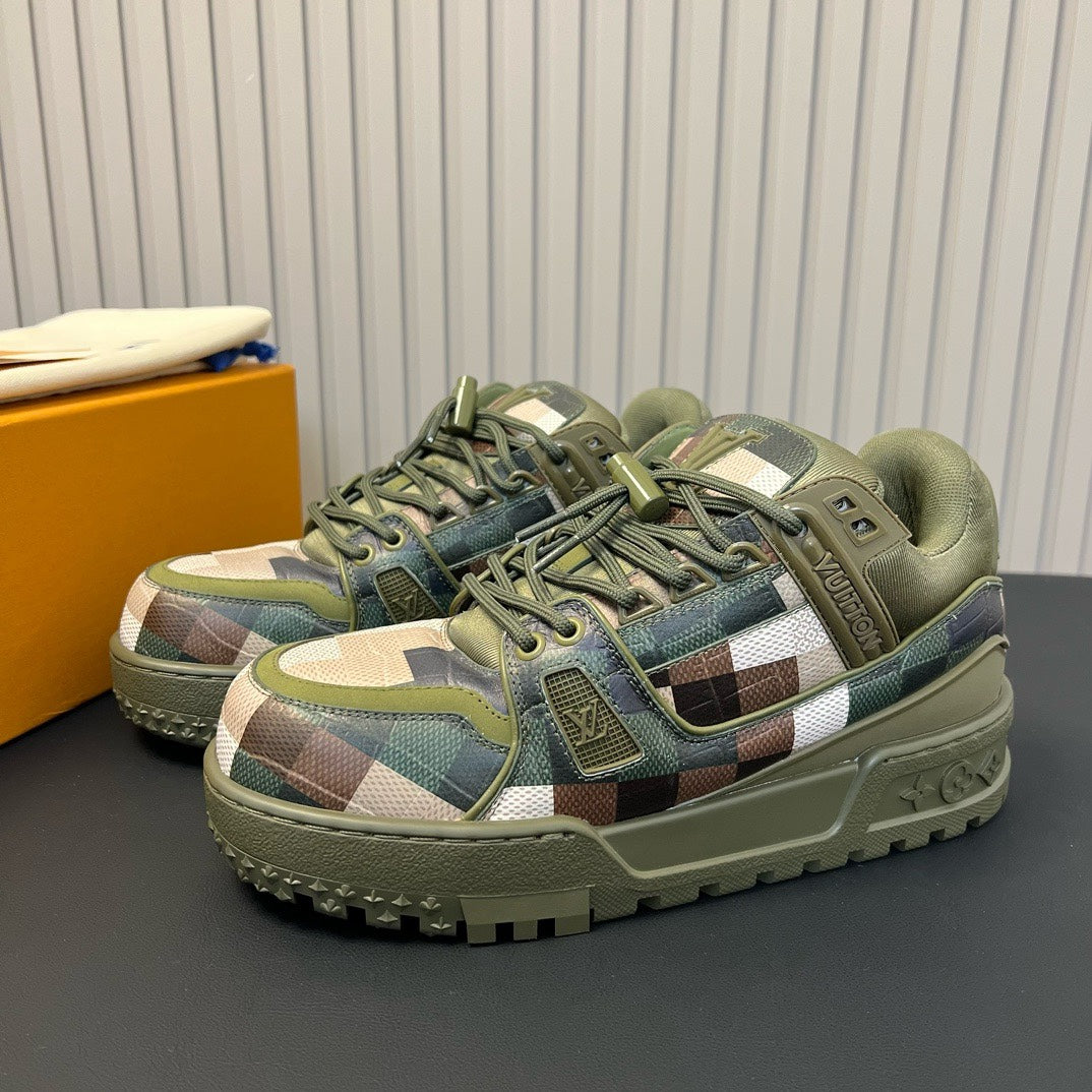 LU Sneakers Green Damoflage Trainers Pixel 46