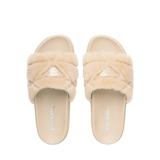 PRD Shearling Slippers  Flat Beige