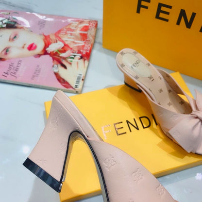 Fen Slippers Heels Pink