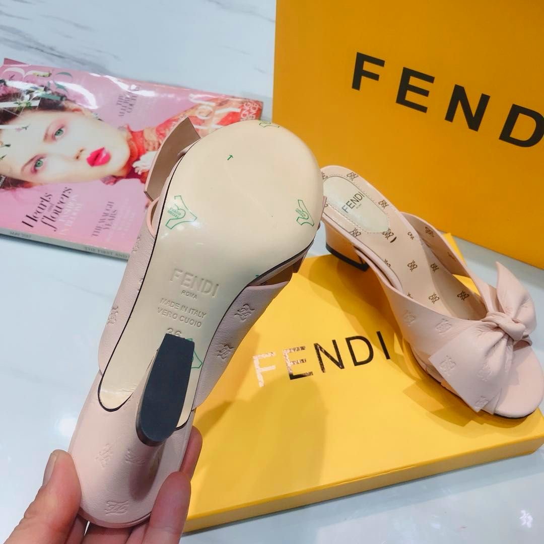 Fen Slippers Heels Pink