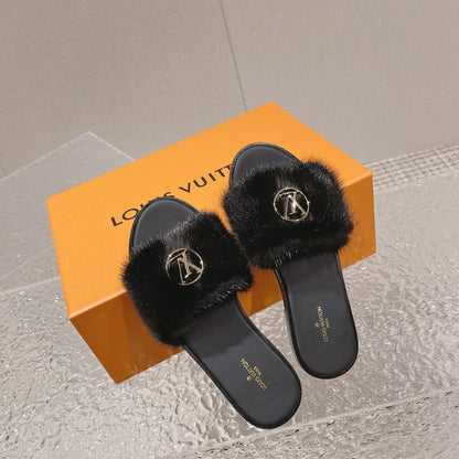 LU  Slippers Fur 3 Color 's