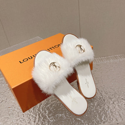 LU  Slippers Fur 3 Color 's