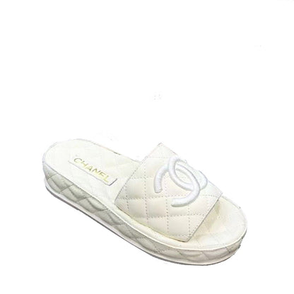 CHL  Slippers Flat WHITE Wedge