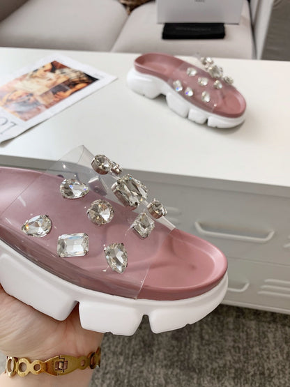 Givenjy  Slippers Pink Stones