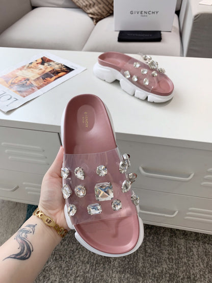 Givenjy  Slippers Pink Stones