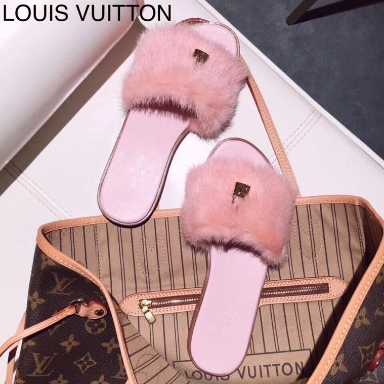 LU Slippers Fur Pink