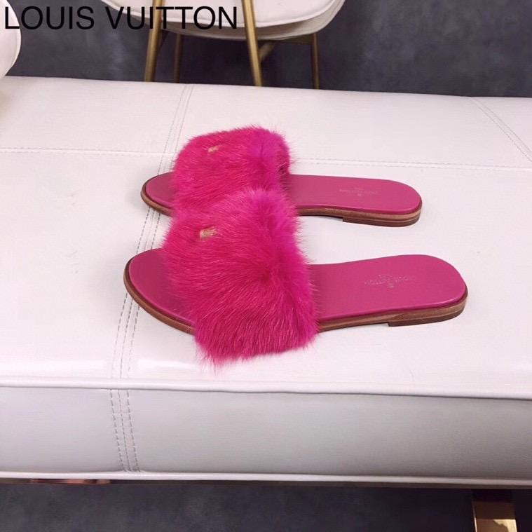 UpCycled - Fuchsia LV Furry Slippers
