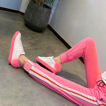 pink sneakers