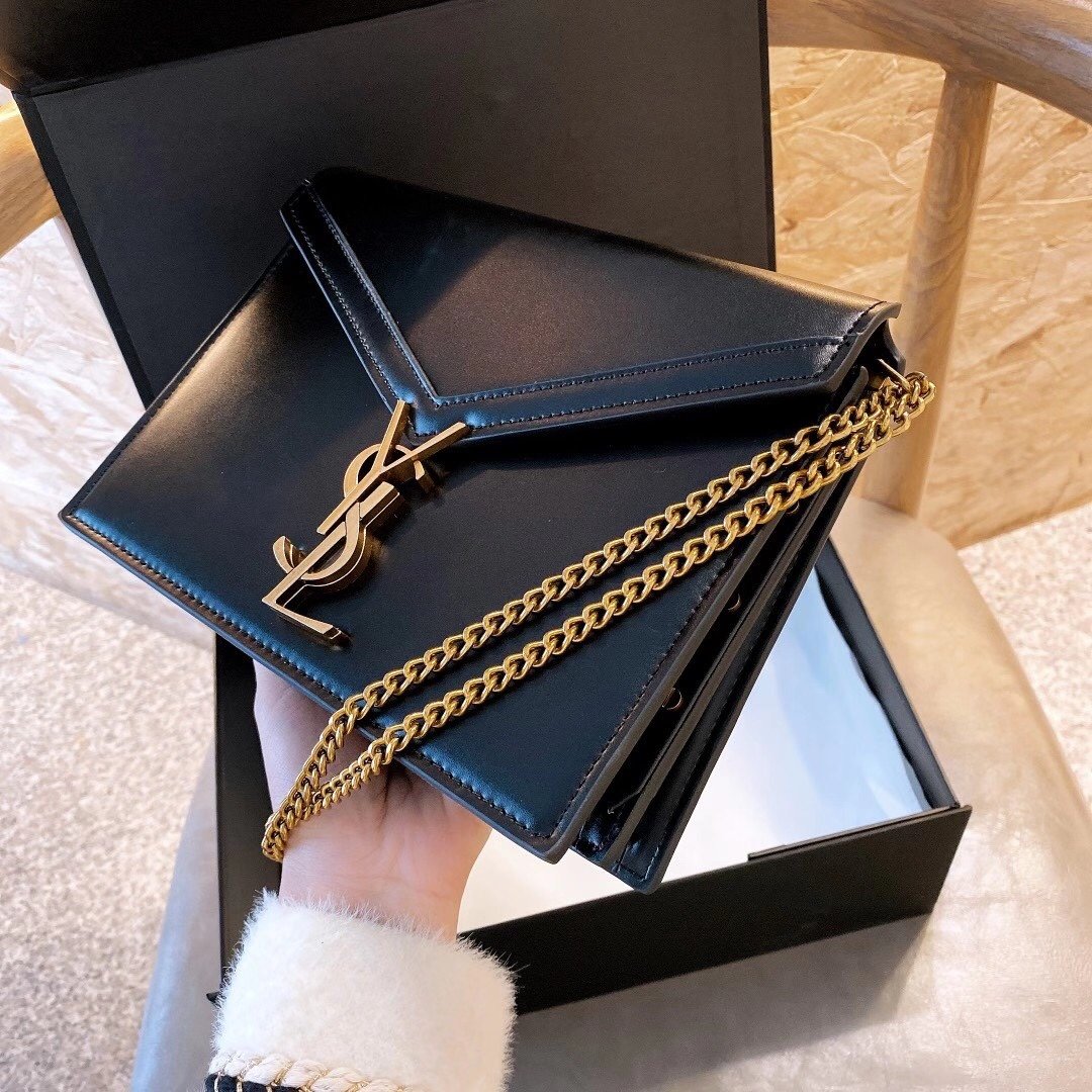 Y L Bag Handbag Chain  Black 22 cm